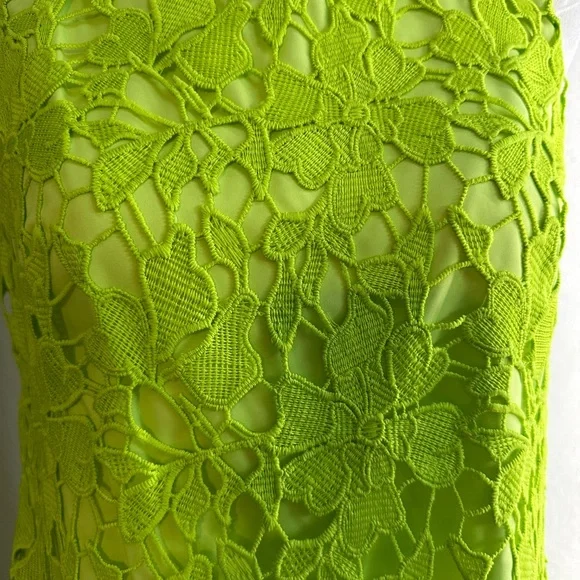 NWT Jessica Howard Lime Green Lace Sleeveless Dress - SIZE 10P
